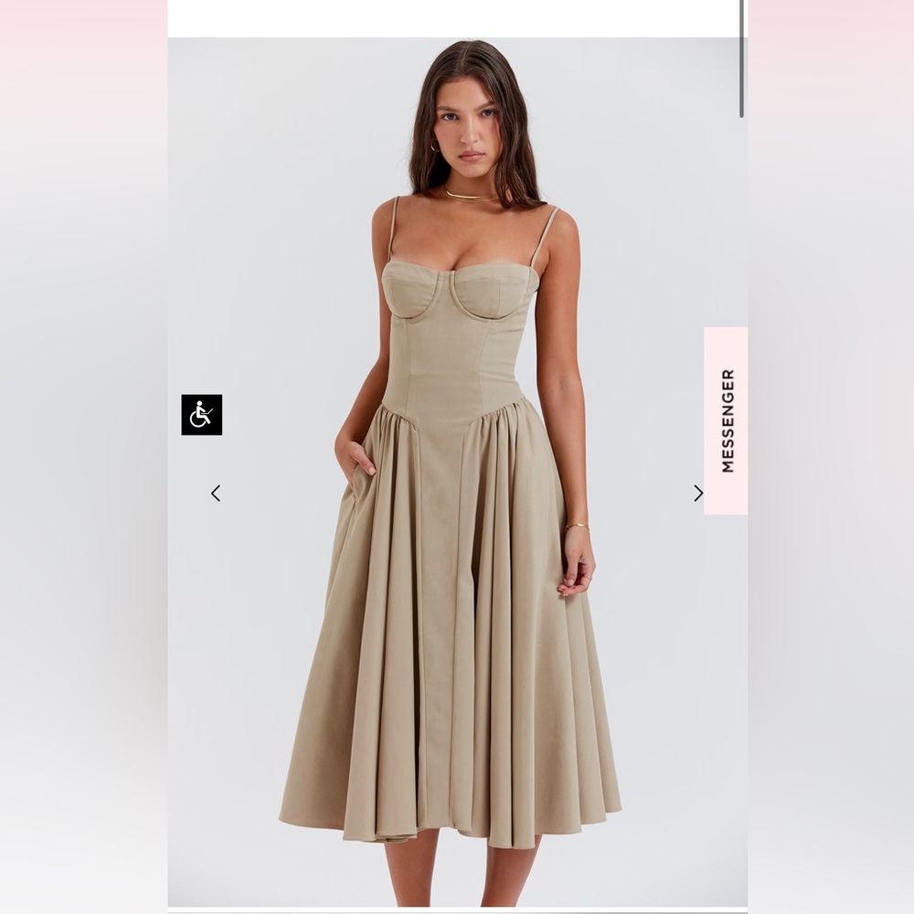 House of CB Beige Midi Dress